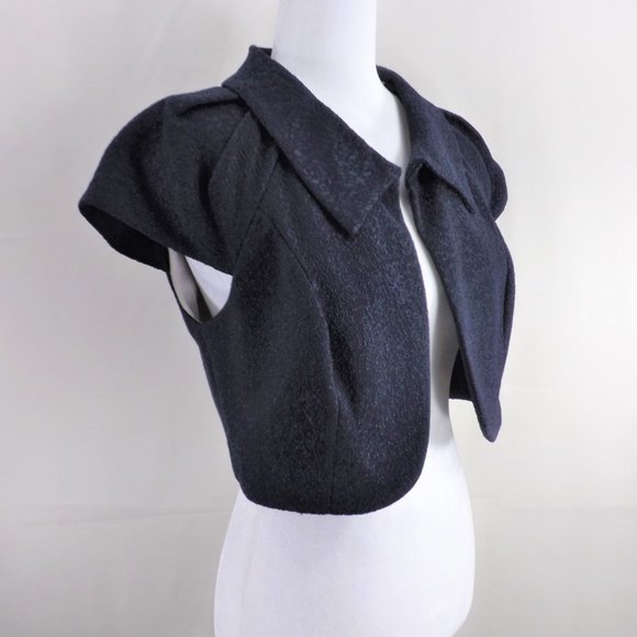 Kay Unger Jackets & Blazers - NWOT Kay Unger Midnite Blue Bolero Cropped Open Jacket Shrug 8